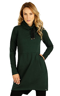 Litex Mikinové šaty s dlouhým rukávem. 7C131XL 614 - vel. XL tm. zelená